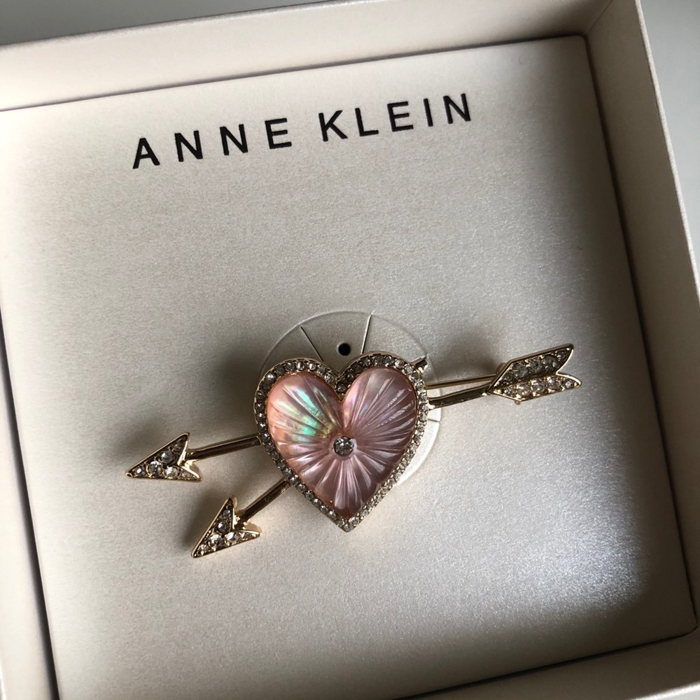 Anne Klein broken arrow heart pin